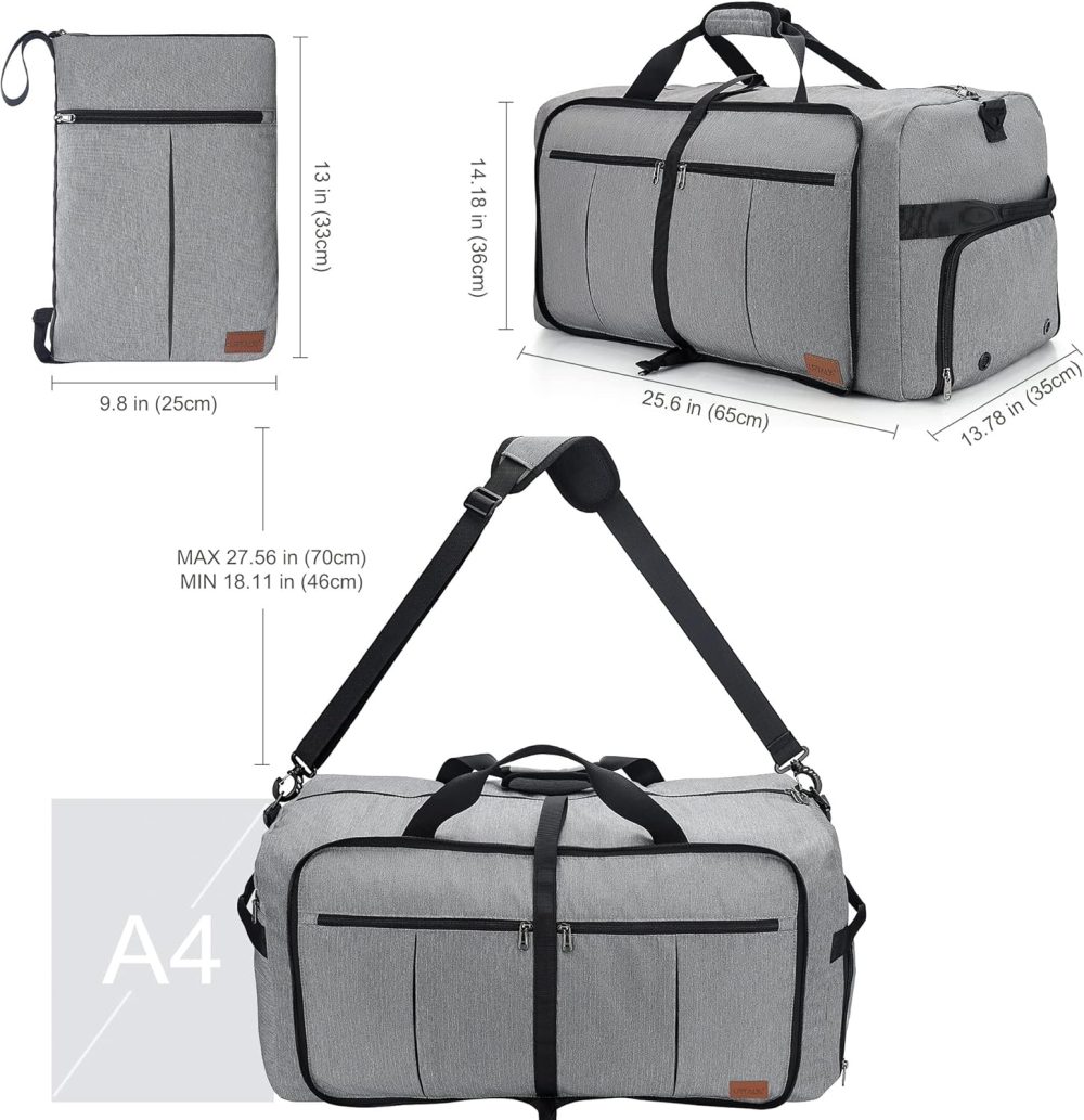 Urtala Travel Duffel Bag for Men & Women, 120L Holdall Bag Foldable Weekend Overnight Bag with Shoe Compartment & Shoulder Strap, Lightweight Waterproof - Image 22