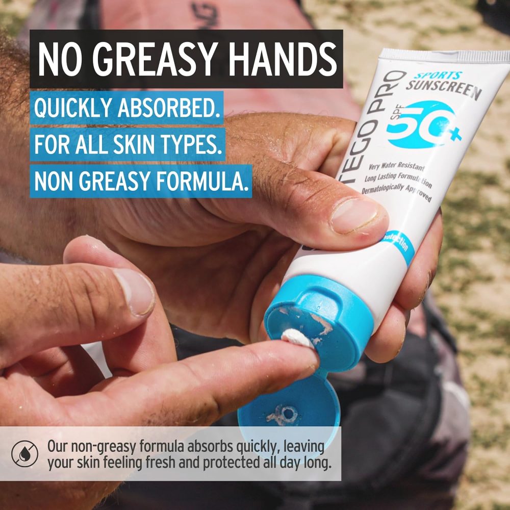 Intego Pro (SPF 50+) Sports Sunscreen | Very Water Resistant & Sweatproof Sun Cream with Zinc Oxide | Non Greasy Formula Suncream Approved by Athletes | Reef Safe, Fragrance Free, Hypoallergenic - Image 4