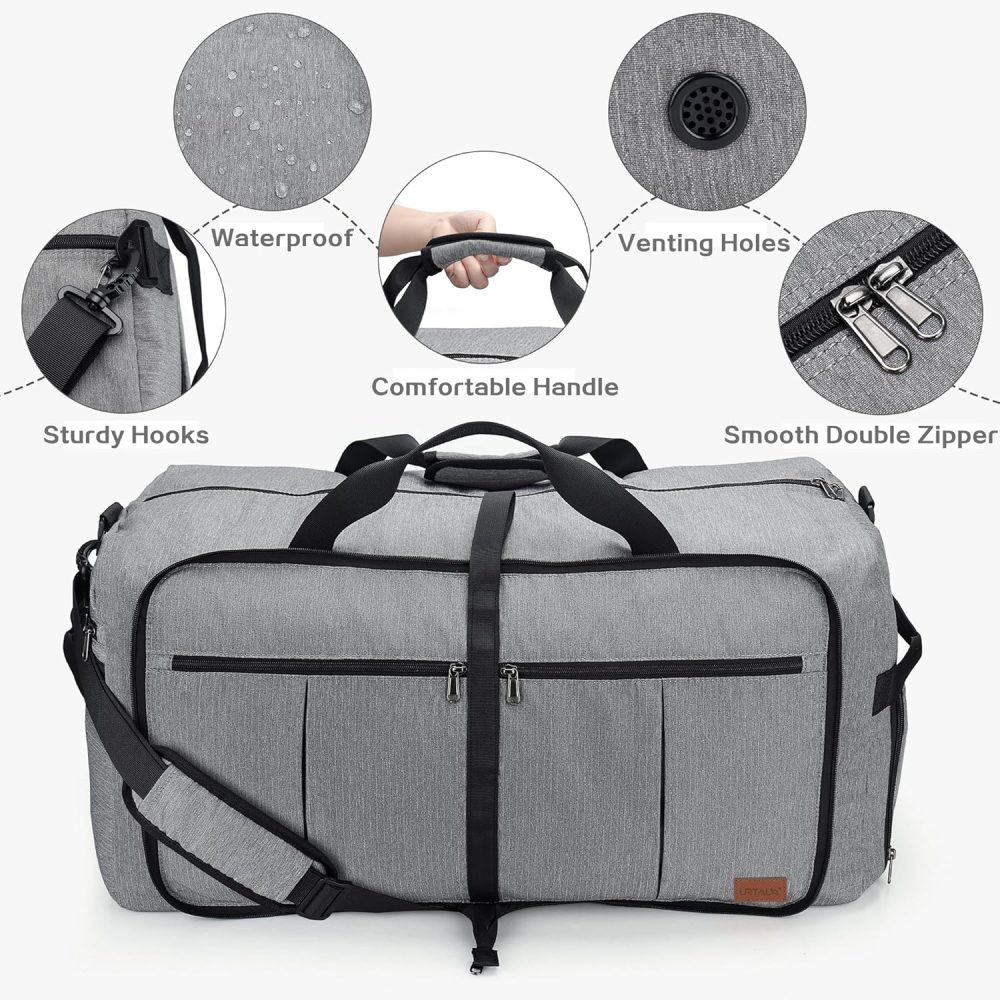 Urtala Travel Duffel Bag for Men & Women, 120L Holdall Bag Foldable Weekend Overnight Bag with Shoe Compartment & Shoulder Strap, Lightweight Waterproof - Image 11