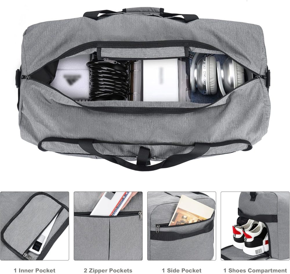 Urtala Travel Duffel Bag for Men & Women, 120L Holdall Bag Foldable Weekend Overnight Bag with Shoe Compartment & Shoulder Strap, Lightweight Waterproof - Image 14
