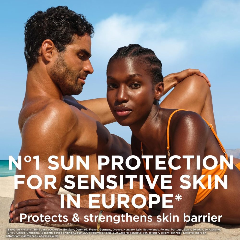 Garnier Ambre Solaire SPF 50+ Sensitive Advanced Dry Mist Sun Cream Spray, Water Resistant & Non Greasy Sunscreen, Fragrance Free, UVA & UVB Protection, Approved by Cruelty Free International, 150ml - Image 12