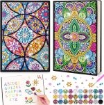 Gifts for 6 7 8 9 10 Year Old Girls: Arts and Crafts for Kids Age 8 10 12 Birthday Presents, Girls Craft Kits Diamond Art Painting Notebook, Creative Craft Toys Stationery Sets for Girl Age 5-12