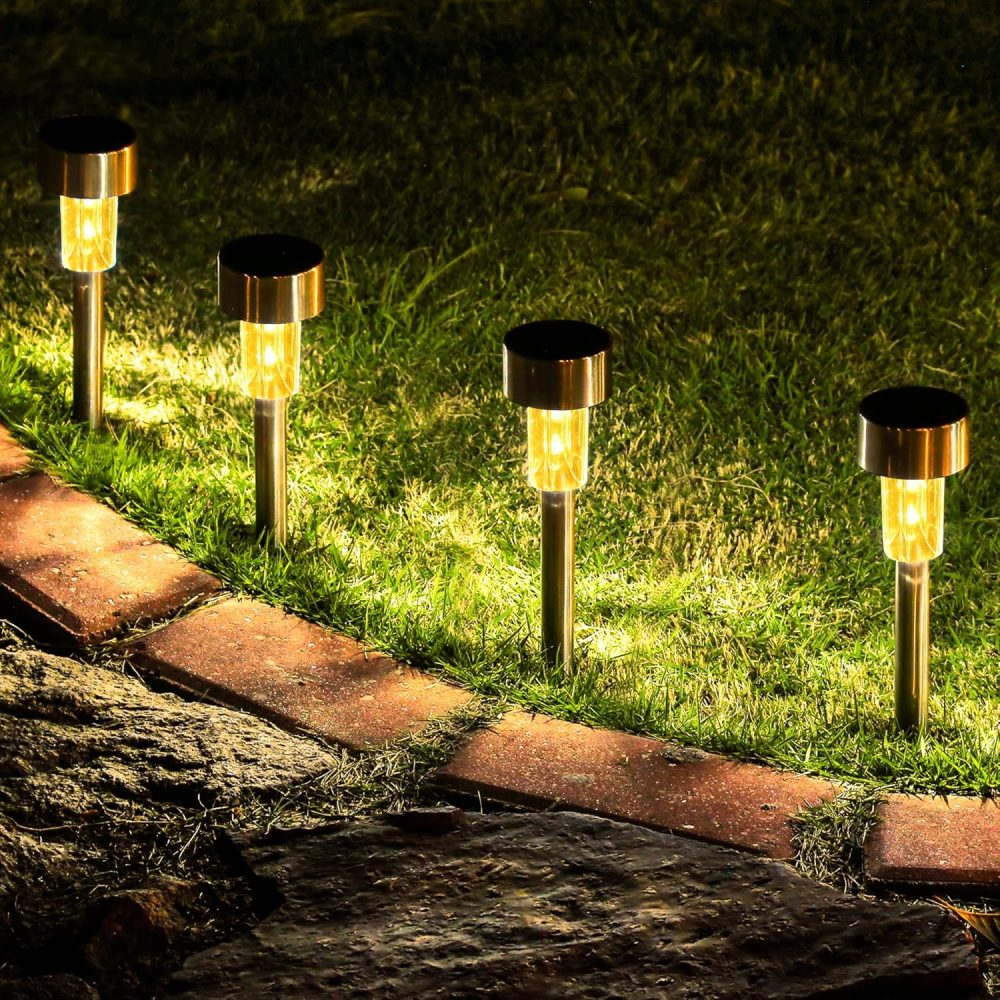 GIGALUMI Solar Lights Outdoor Garden Waterproof,12 Pack,Stainless Steel LED Solar Garden Lights for Patio, Lawn, Yard and Landscape Decor, Cold White - Image 37