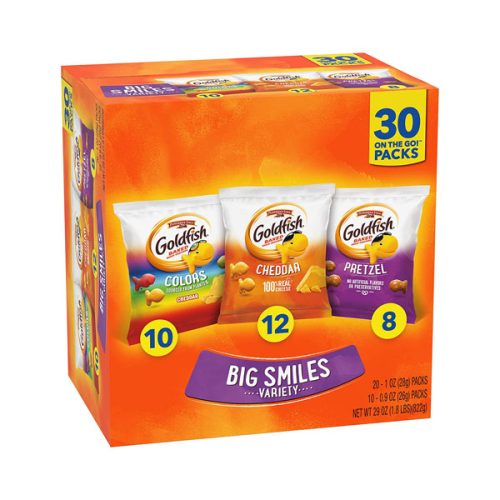 【2025 Flash Sales+ Free Shipping】Goldfish 30 Count Cheddar Crackers Big Smiles Variety Pack