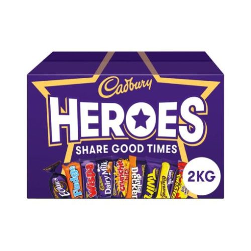 【First Order Discount】200 YEARS ANNIVERSARY Cadbury Heroes Chocolate Bulk Sharing Box 2kg Halloween, Milk Chocolates Individually Wrapped
