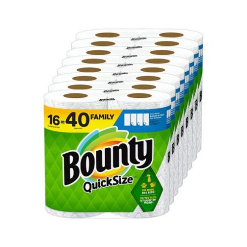 【Exclusive for new TK users】Bounty 16 Family Rolls Quick Size Paper White Towels (=40 Regular Rolls)-toilet paper