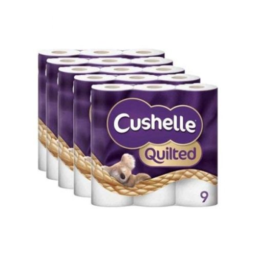 【Exclusive for new TK users】Cushelle 9 Count 45 Rolls Quilted Toilet Roll Tissue Paper - toilet paper