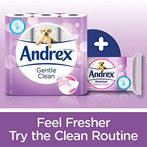 【Exclusive for new TK users】Andrex 9 Toilet Roll Pack Gentle Clean Toilet Rolls - toilet paper