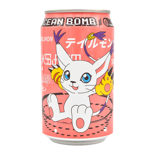 Ocean Bomb Digimon Tailmon Pomegranate Flavour Sparkling Water (330ml)   tastydaily