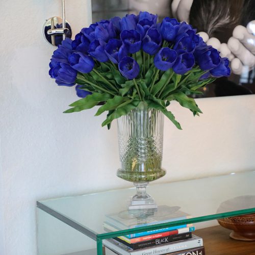 Blue Tulips in Cristo Urn