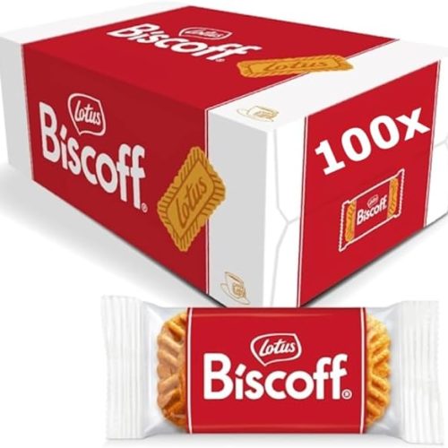 【Lucky Sale】Lotus Biscoff Individually Wrapped "Welcome" Caramelised Biscuits - Original Caramelised Flavor, Single Packaged (Pack of 100)