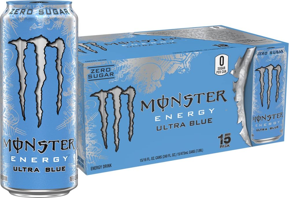 Clearance Sale – Monster Energy Ultra Blue, Sugar Free Energy Drink, 16 Ounce (Pack of 15)
