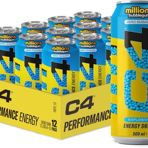 【New Users Only】C4 Performance Energy Drinks Pineapple Head 500ml (12 pack) | Sugar Free Energy Drink with 160mg Caffeine, 250mg Betaine, 1050mg Taurine | Low Calorie Fizzy Drinks for On the Go Energy and Focus