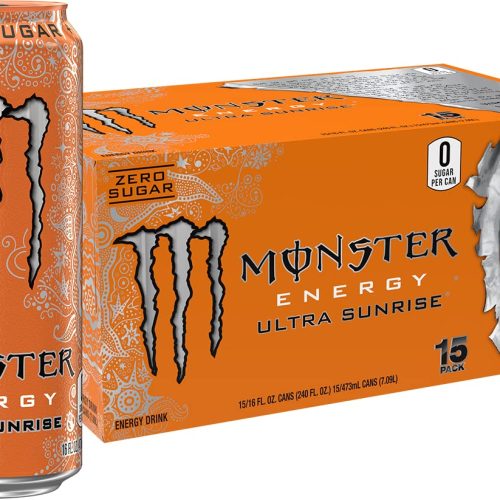 Clearance Sale – Monster Energy Ultra Sunrise, Sugar Free Energy Drink, 16 Fl Oz (Pack of 15)