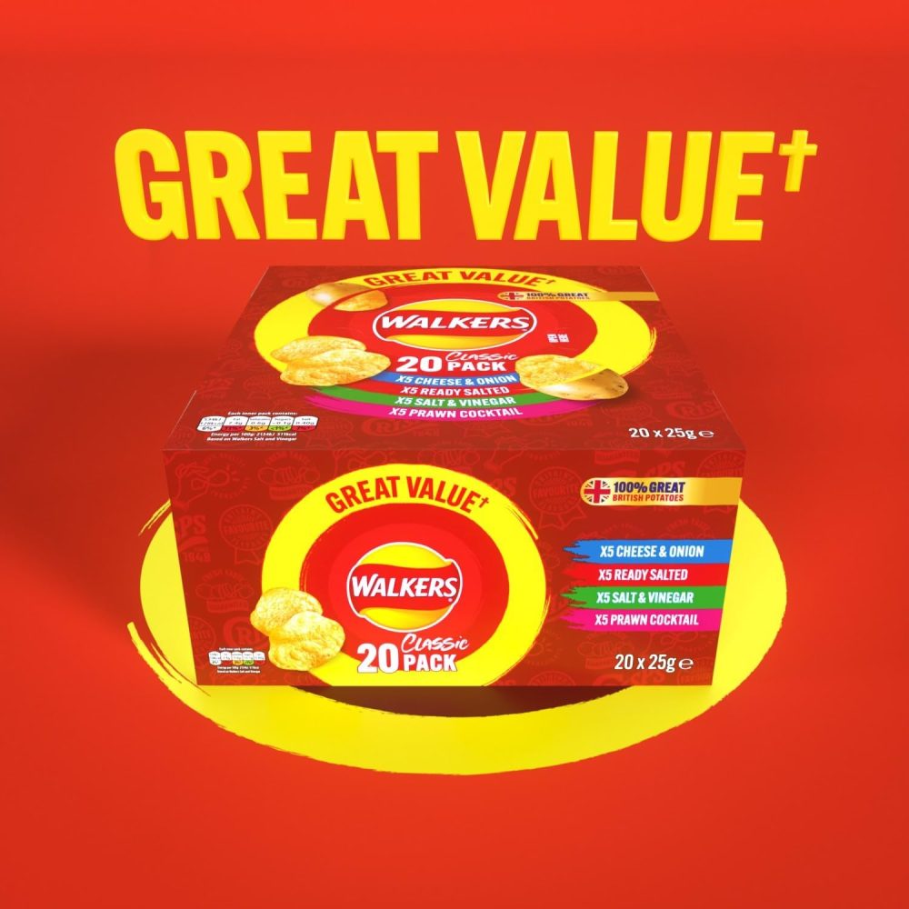【First Order Discount】Walkers Classic Variety Multipack Crisps Box 20x25g (Pack of 4) - Image 5