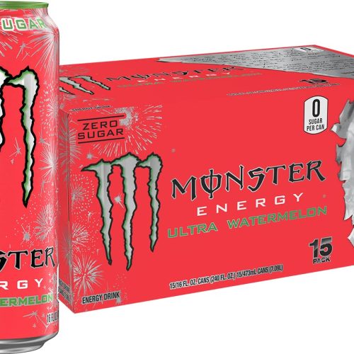 Clearance Sale – Monster Energy Ultra Watermelon, Sugar Free Energy Drink, 16 Ounce (Pack of 15)