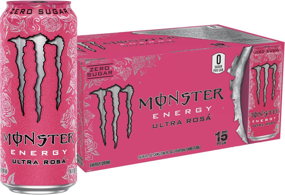 Clearance Sale – Monster Energy Ultra Rosa, Sugar Free Energy Drink, 16 Ounce (Pack of 15)