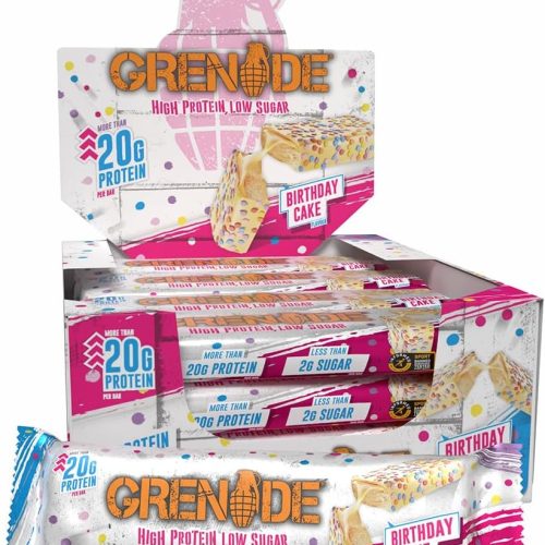 【Lucky Sale】Grenade High Protein, Low Sugar Bar - Birthday Cake, 12 x 60 g