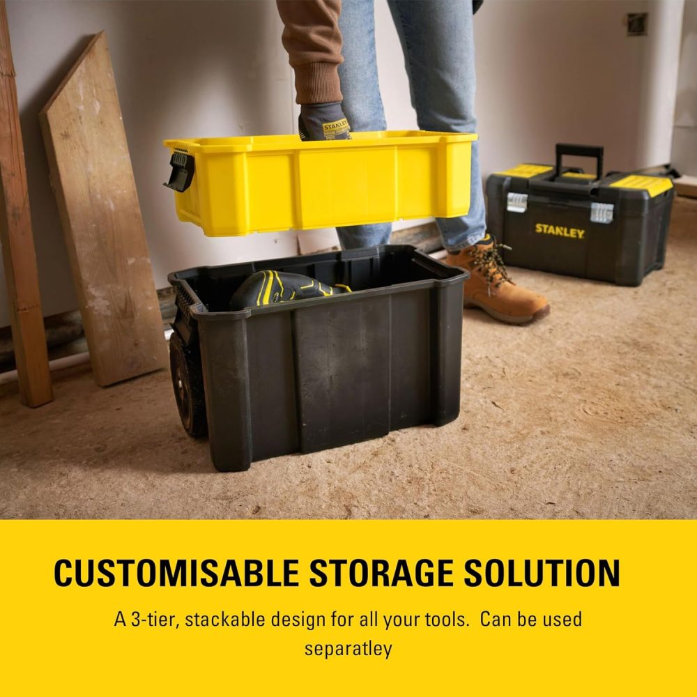 Essential Rolling Workshop Toolbox, 3-in1 Stackable Units, Portable Tool Solution - Image 7