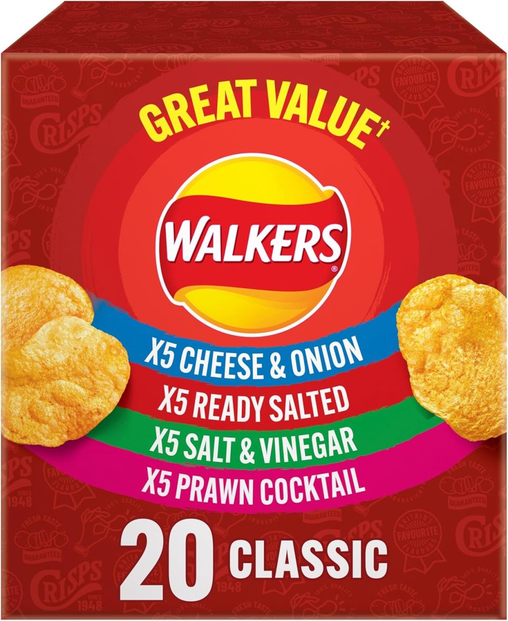 【First Order Discount】Walkers Classic Variety Multipack Crisps Box 20x25g (Pack of 4) - Image 3