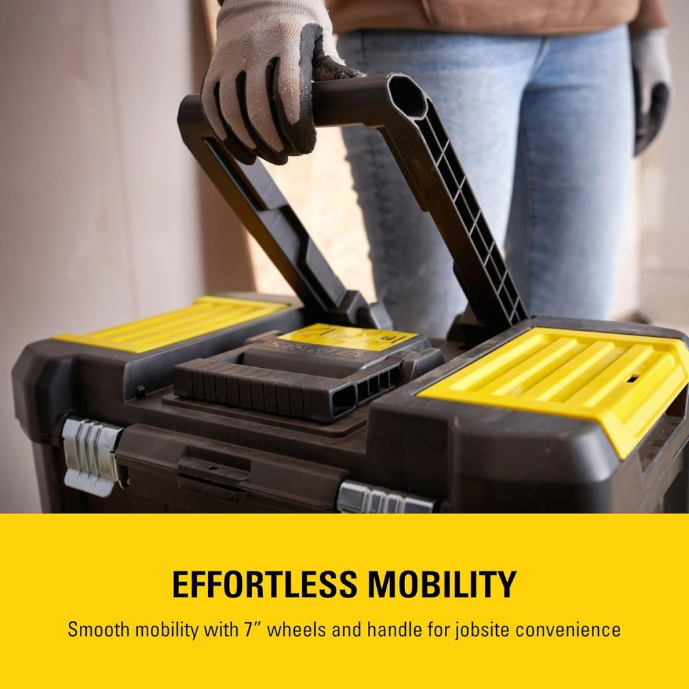 Essential Rolling Workshop Toolbox, 3-in1 Stackable Units, Portable Tool Solution - Image 4