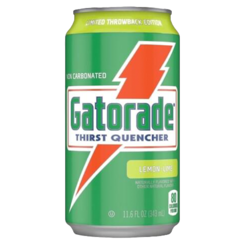Gatorade Limited Edition Throwback Can Lemon Lime Flavour   11.6fl.oz (343ml)   tastydaily