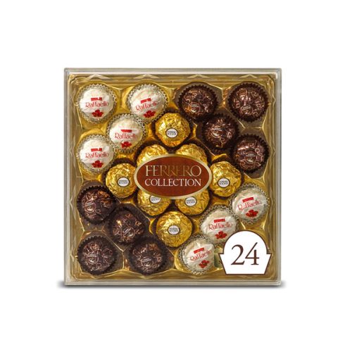 【Flash Sale】Ferrero Collection 9.1 oz, 24 Count Premium Gourmet Assorted Hazelnut Milk Chocolate, Dark Chocolate and Coconut
